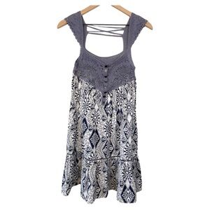 Free People Crochet Cotton Dress Size 2 Bohemian‎ Festival Beach Babydoll